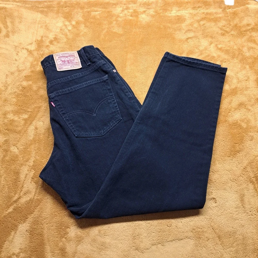 Vintage Levi's 560 Black Jeans Mens 36x32 loose Fit Tampered Baggy Denim USA 90s